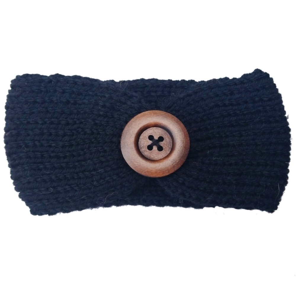Soft Knitted Baby Headbands - Black